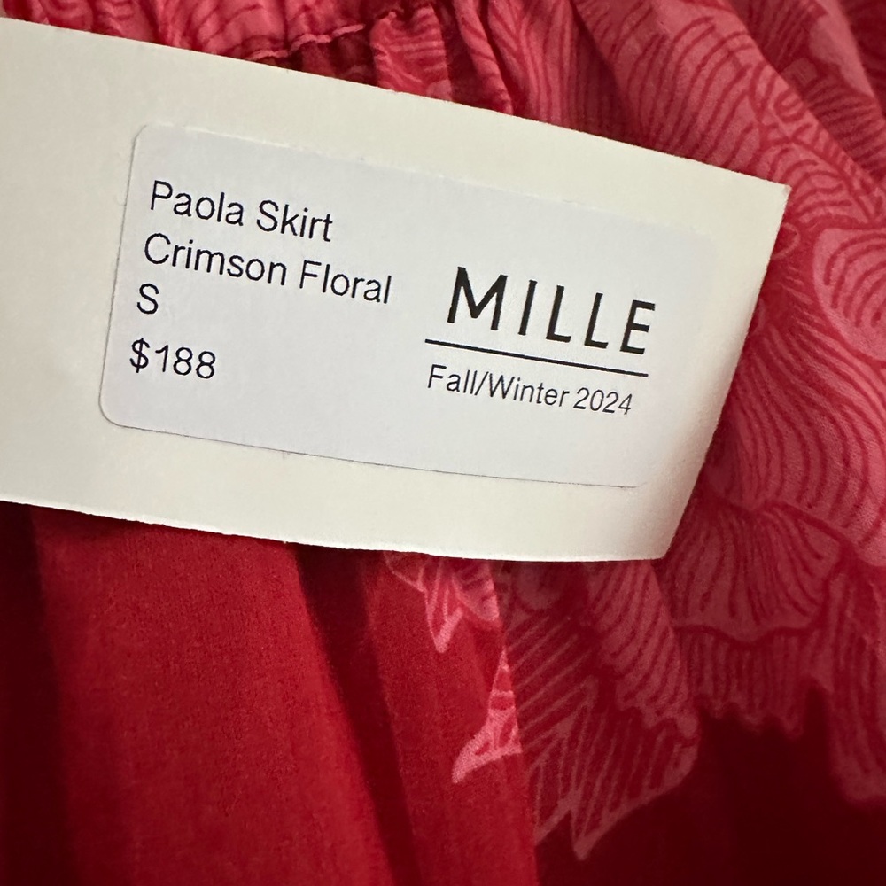 Mille Resort & Travel Paola Skirt. Crimson Floral. S. NWT. - Picture 6 of 9